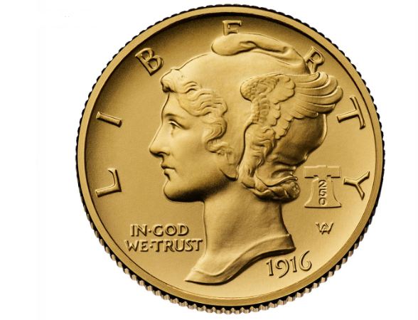 2026 Best of the Mint 1916 Mercury Dime Gold Coin & Medal 26BM1 OGP