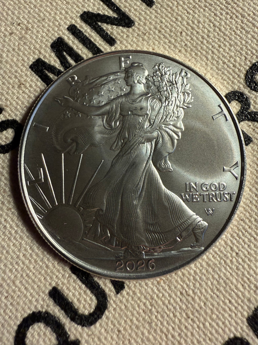 2026 American Silver Eagle 1 oz BU coin, obverse showing Walking Liberty design