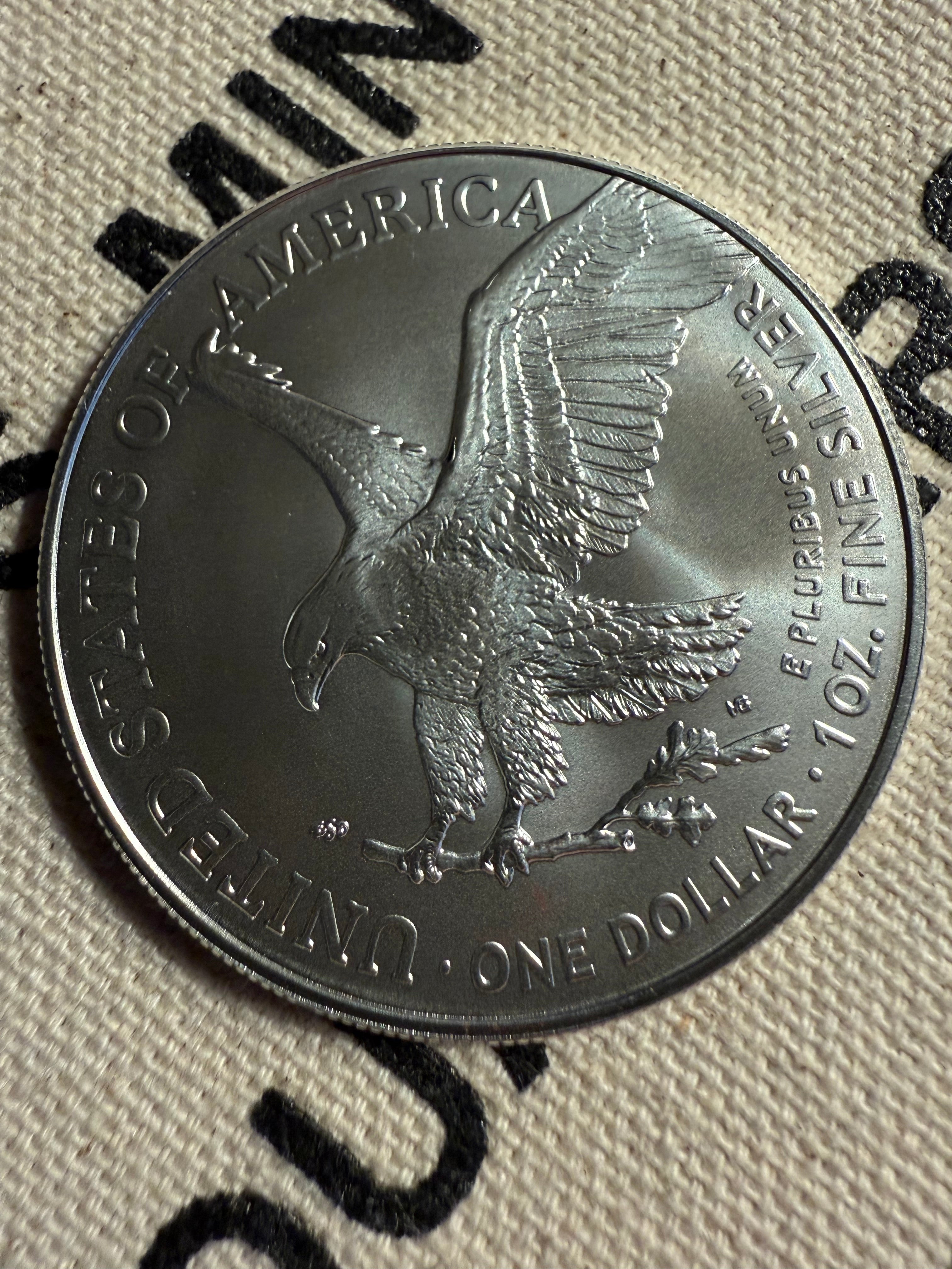 2026 American Silver Eagle reverse featuring Type 2 bald eagle landing with oak branch
