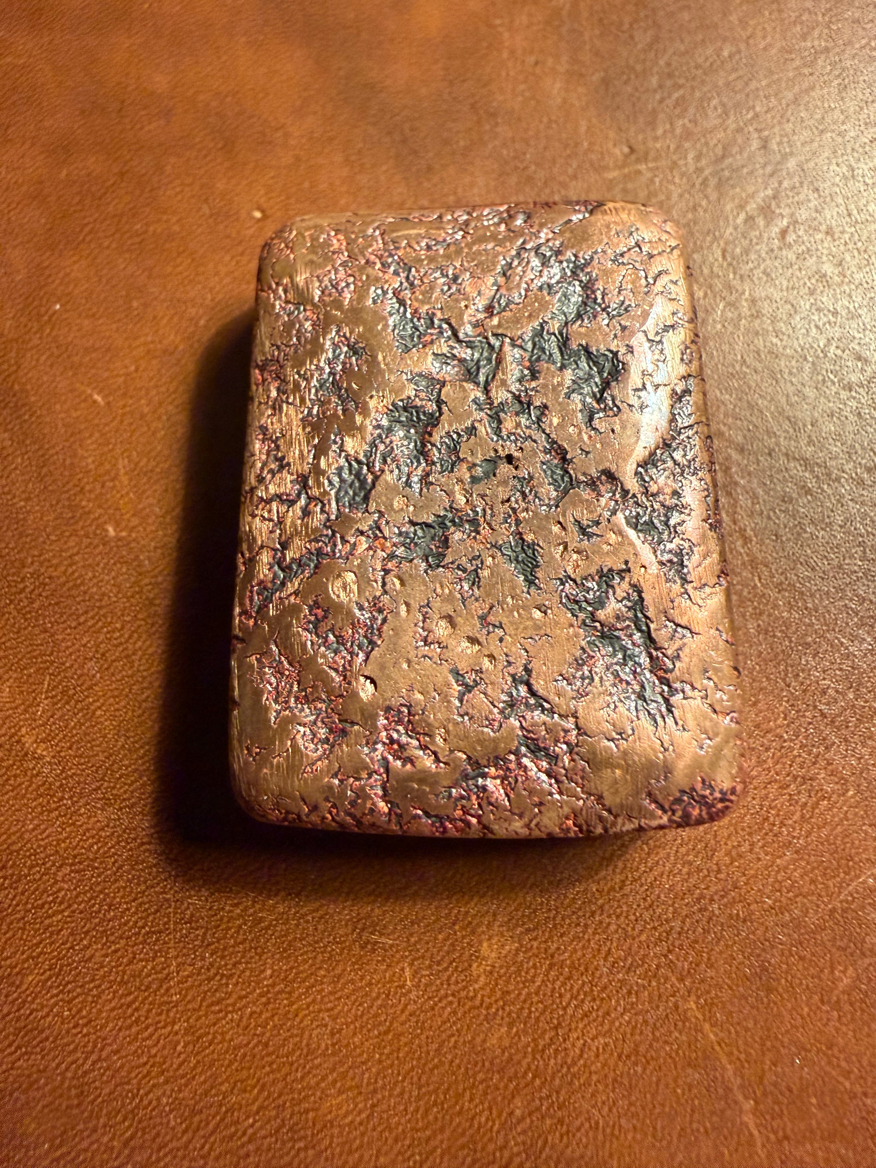 5oz Stacker Starter Copper Bar - 4.65oz, Vintage, Hand Poured, Sand Cast .999 Copper Bar