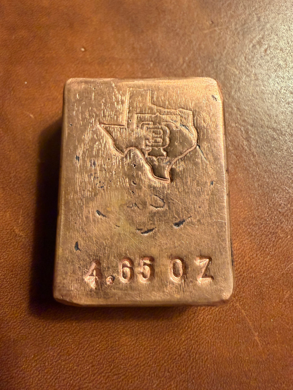 5oz Stacker Starter Copper Bar - 4.65oz, Vintage, Hand Poured, Sand Cast .999 Copper Bar