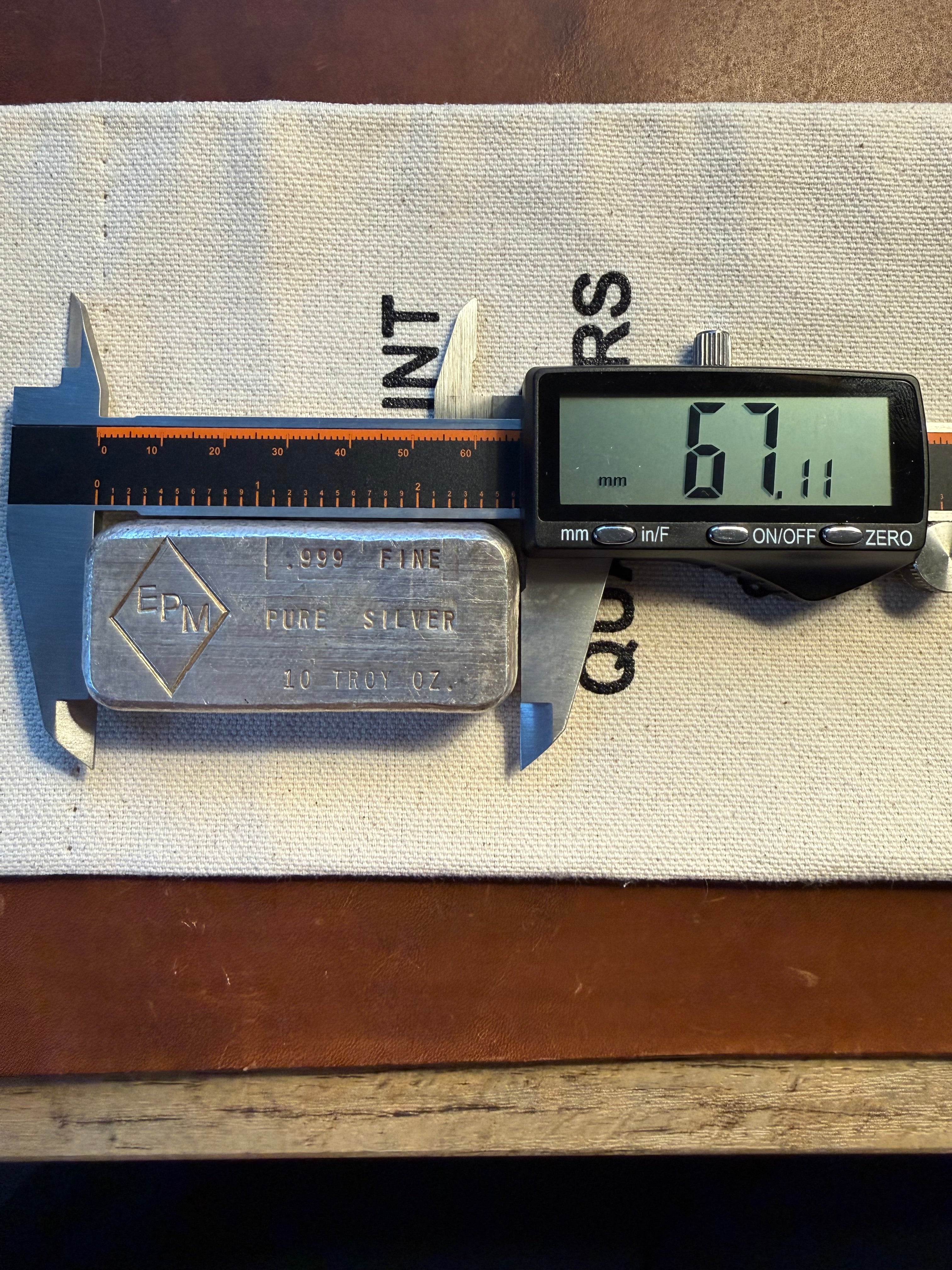 Eastern Precious Metals (EPM) - 10ozt, Vintage, Hand Poured, .999 Fine Silver Bar