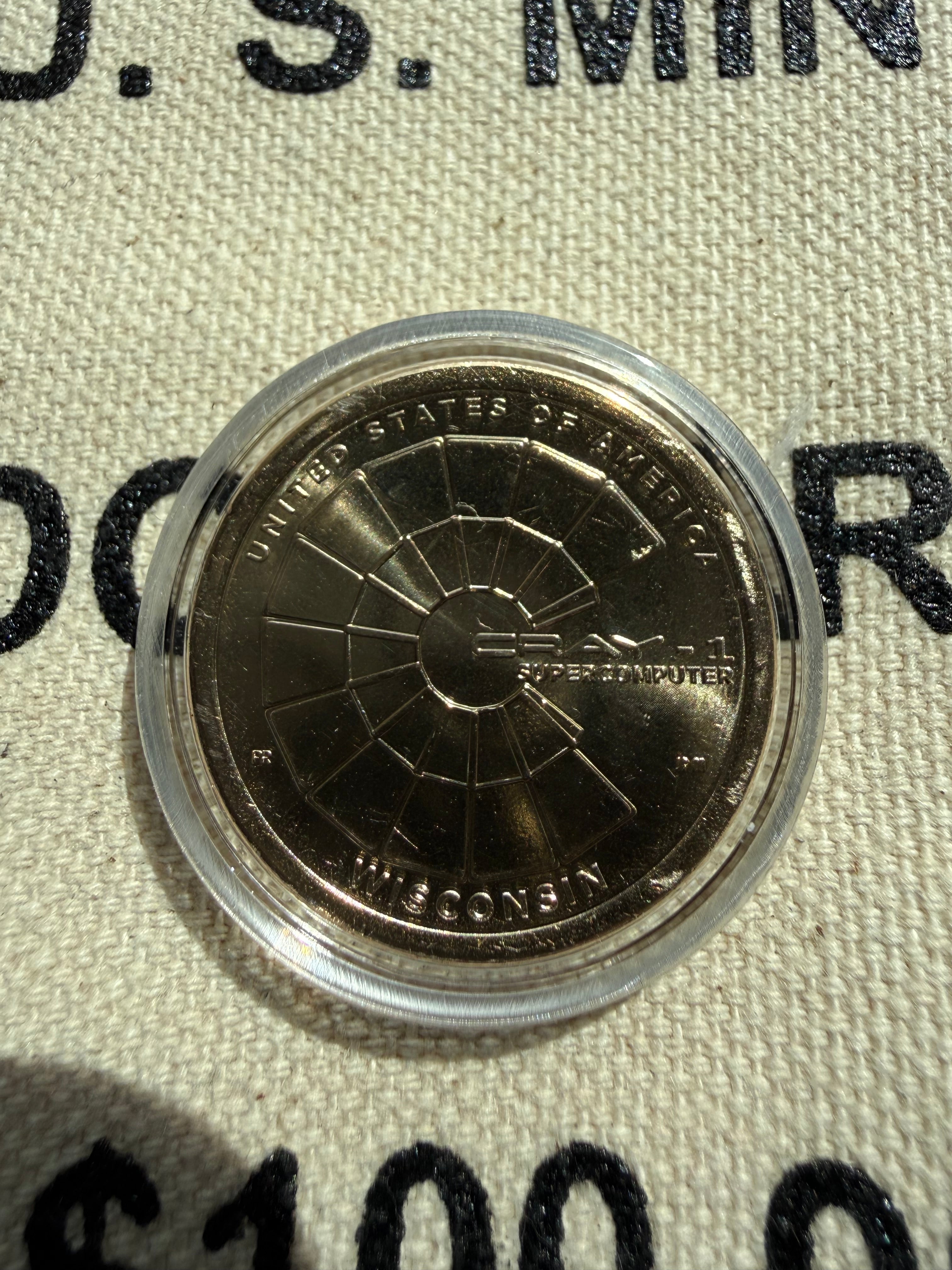 2026-D US Mint American Innovation $1 Coin - WI - Cray-1 Supercomputer