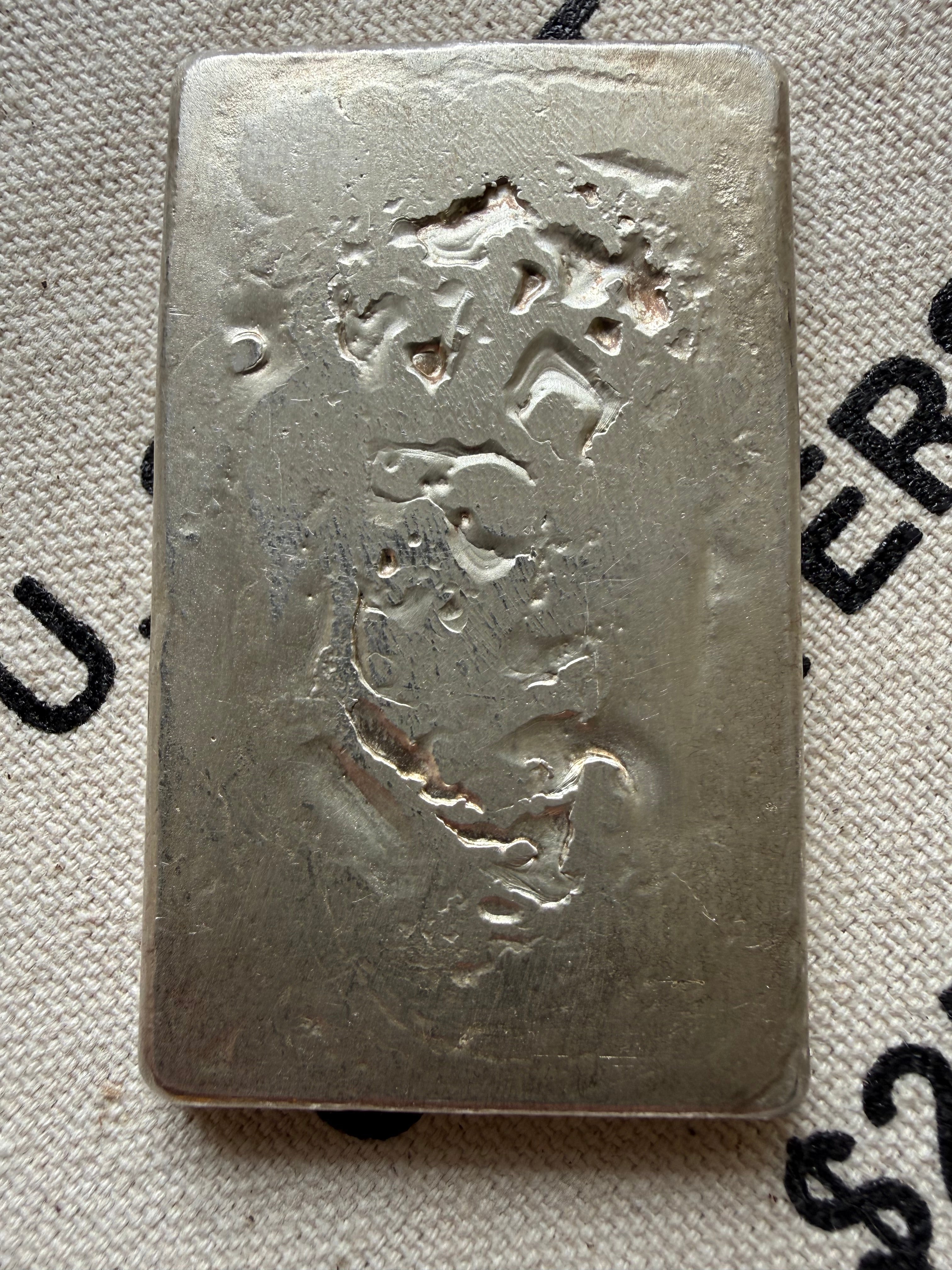 Bakken Bullion Silver Bar - 5ozt, Artisan, Hand Poured, Pumpjack logo