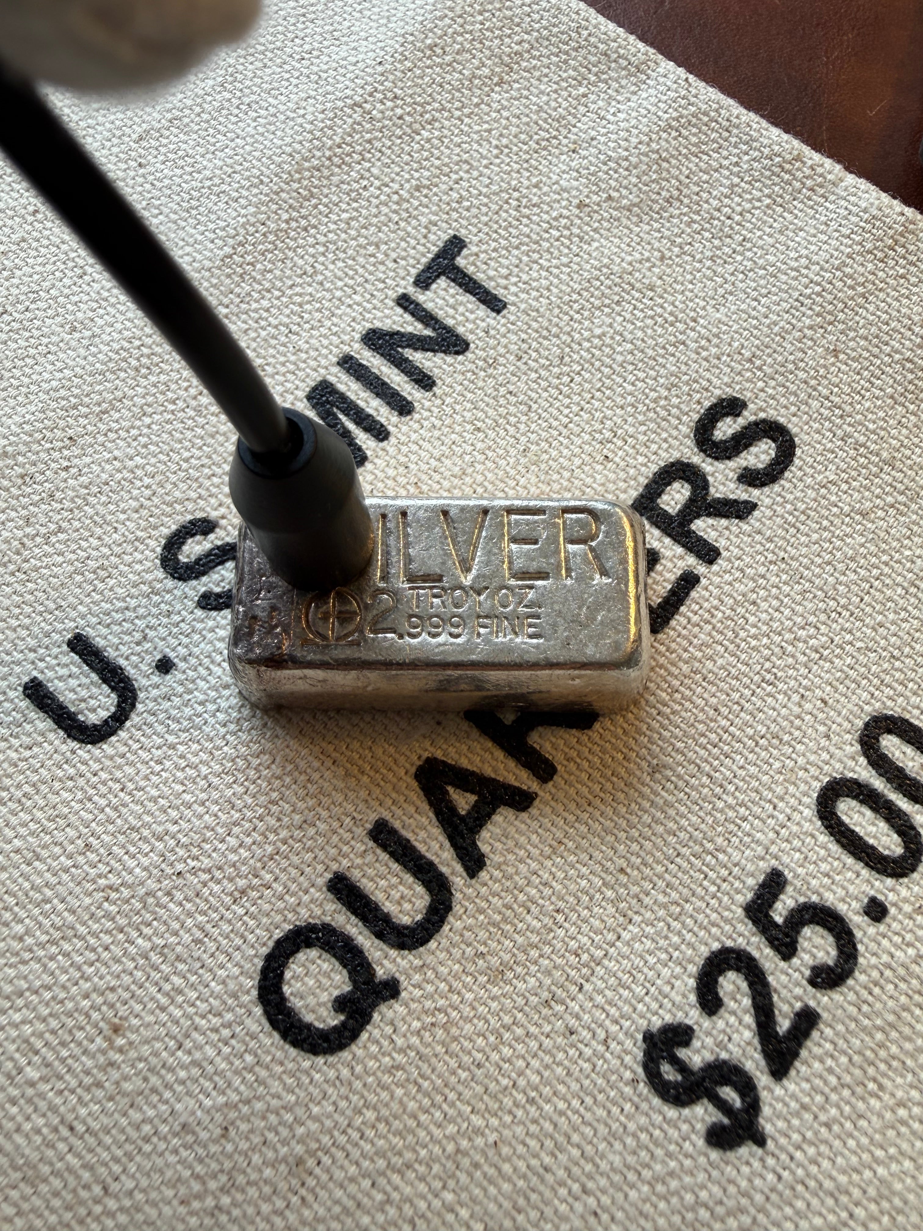 M & B Omega - 2ozt, Vintage, Hand Poured, .999 Fine Silver Bar