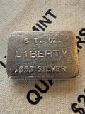 Liberty Mint - 5ozt, Vintage, Hand Poured, .999 Fine Silver Bar