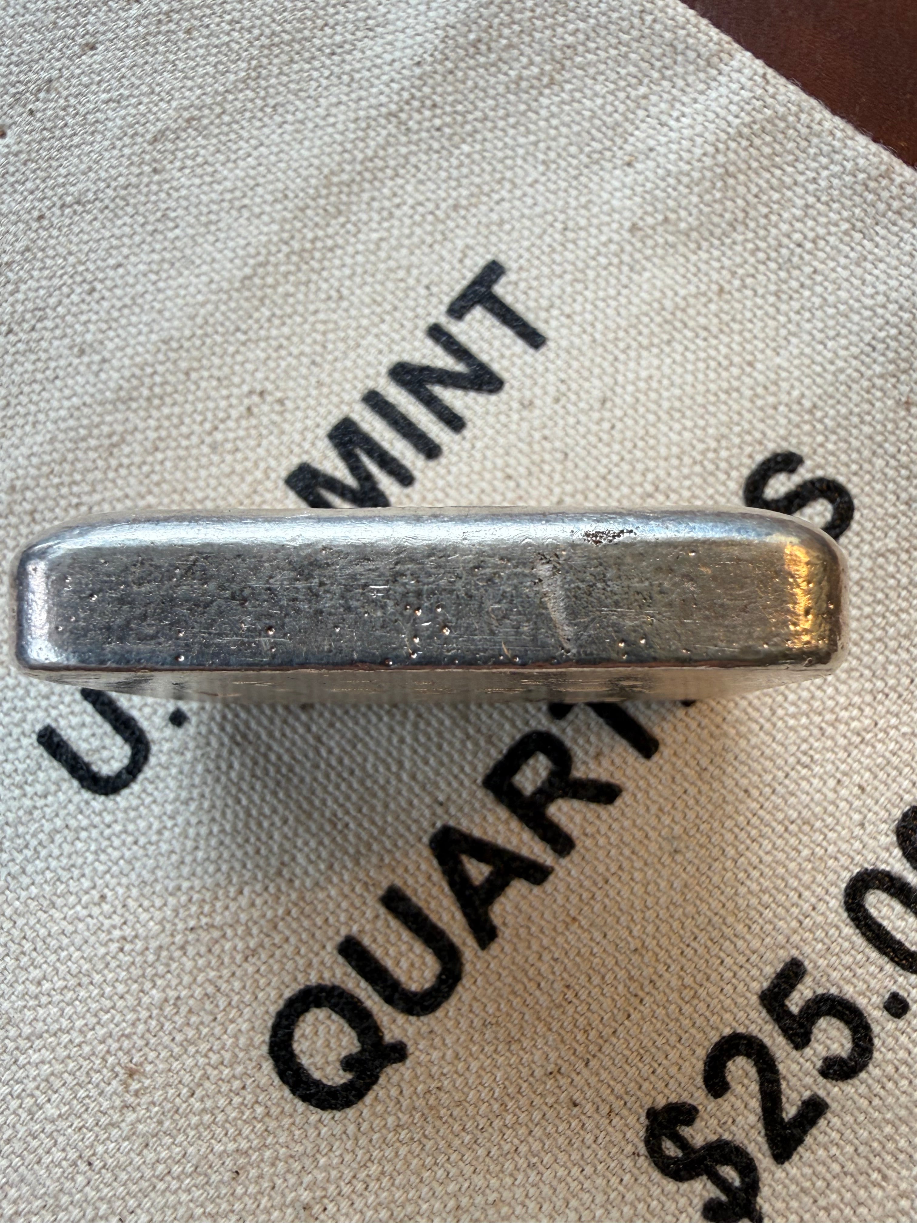 Liberty Mint - 5ozt, Vintage, Hand Poured, .999 Fine Silver Bar