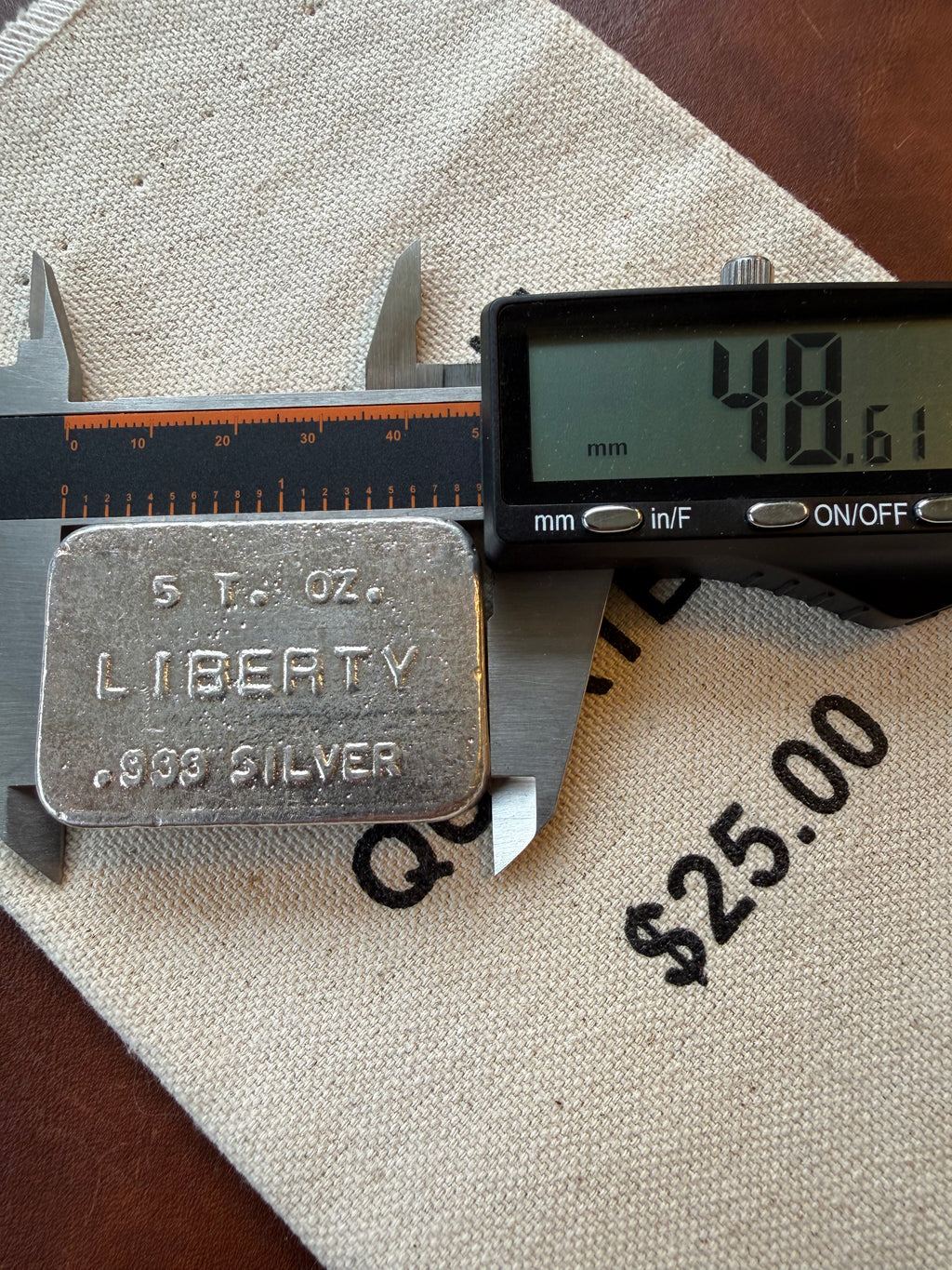 Liberty Mint - 5ozt, Vintage, Hand Poured, .999 Fine Silver Bar