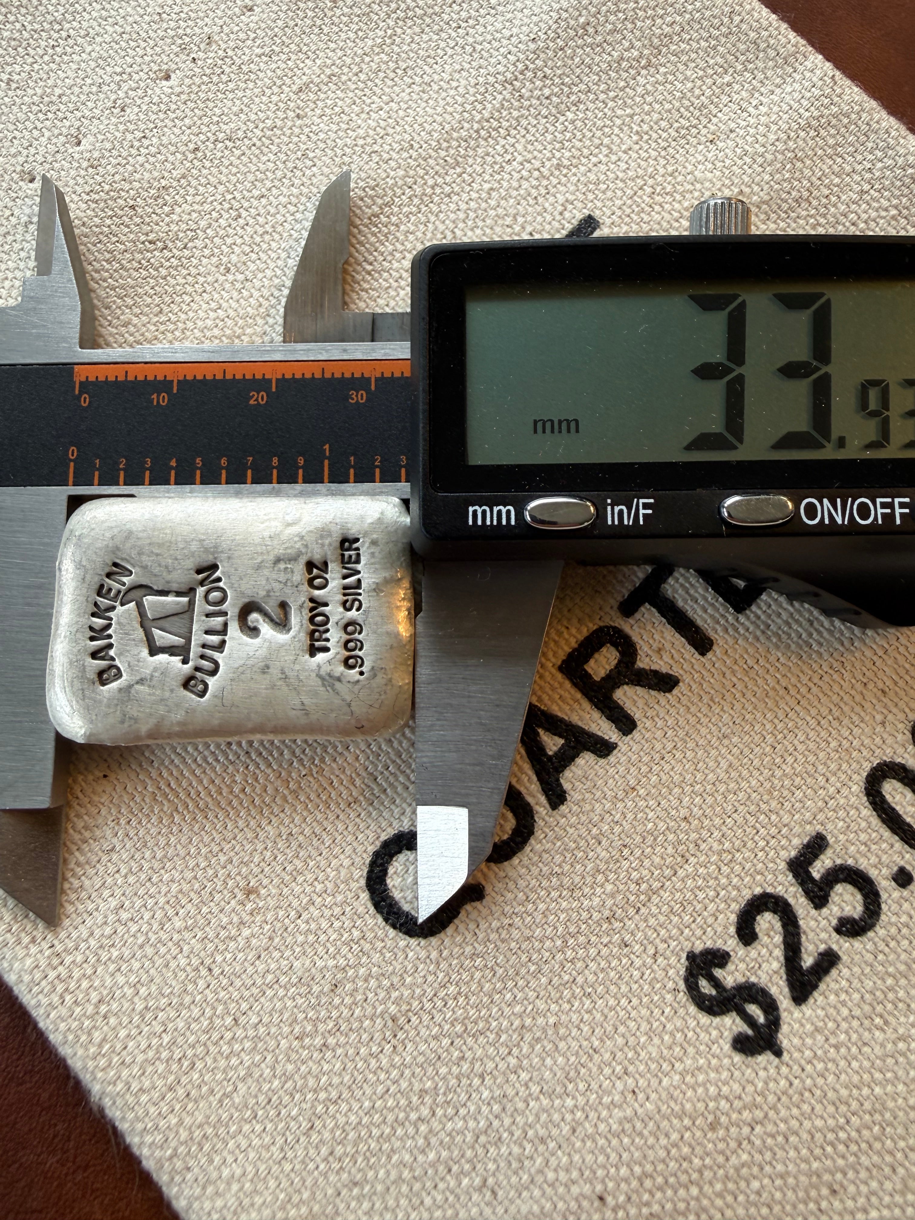 Bakken Bullion Silver Bar - 2ozt, Artisan, Hand Poured, Pumpjack logo